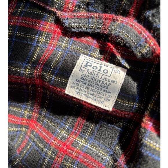 Polo Ralph Lauren Vintage Plaid Night Shirt Top L/XL, Flannel - Picture 4 of 6